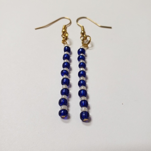 Jewelry - Handmade Earrings | Blue & White beads